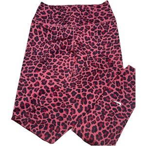 Nike Dri-Fit Leggings Women's Small Leopard Print Glittery Stretch Workout Pants